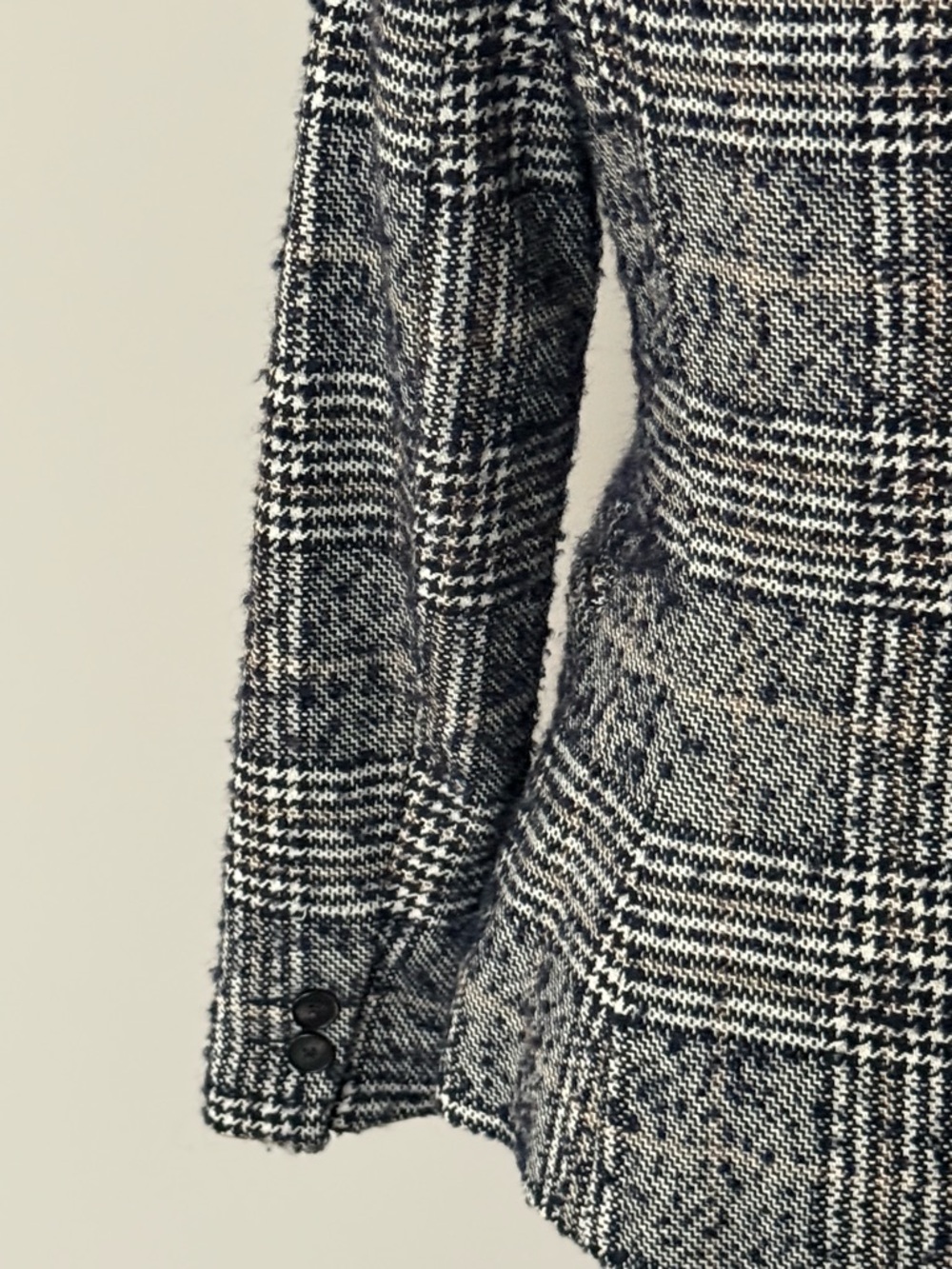 Zara Black and White Plaid Double-Breasted Blazer - Picture 6 of 8